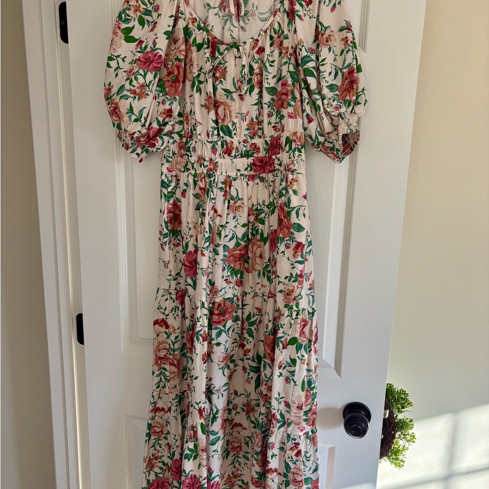 Anthropologie Somerset Smocked Sundress with Puff Sleeves